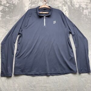 Peloton 1/4 Zip Pullover Mens XXL Blue Long Sleeve Performance Shirt Cycling